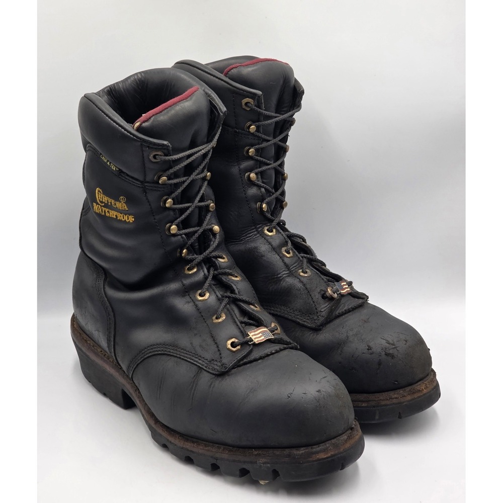 Chippewa 25410 Logger Work Boots Men's 10.5E Black Waterproof Steel Toe
